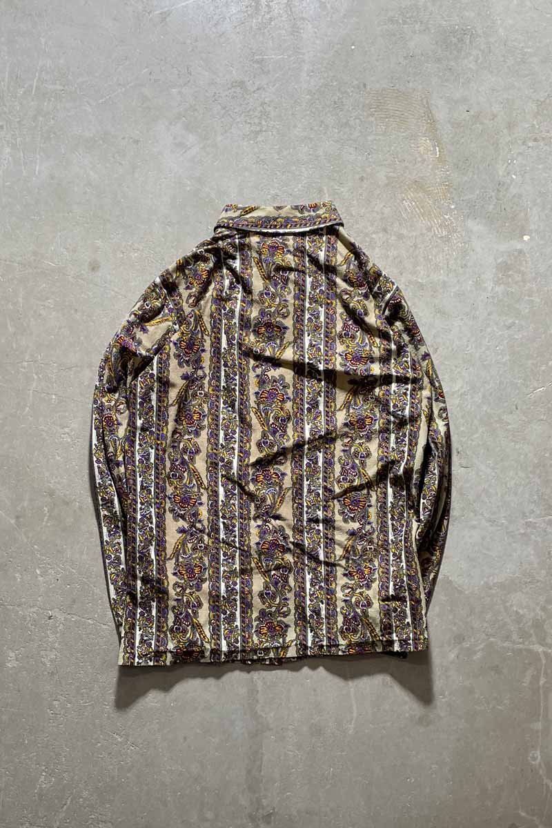 60-70'S L/S PAISLEY DESIGN SHIRT / MULTI [SIZE: M USED]