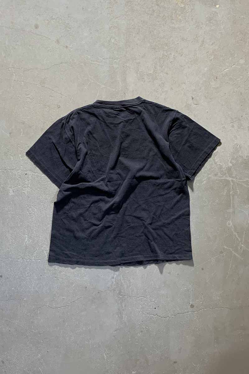 MADE IN USA 80'S THE THREE STOOGES JUST SAY MOE PRINT MOVIE T-SHIRT / BLACK [SIZE: L USED]