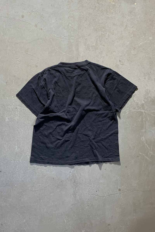 MADE IN USA 80'S THE THREE STOOGES JUST SAY MOE PRINT MOVIE T-SHIRT / BLACK [SIZE: L USED]