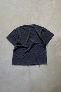 MADE IN USA 80'S THE THREE STOOGERS JUST SAY MOE PRINT MOVIE T-SHIRT / BLACK [SIZE: L USED]