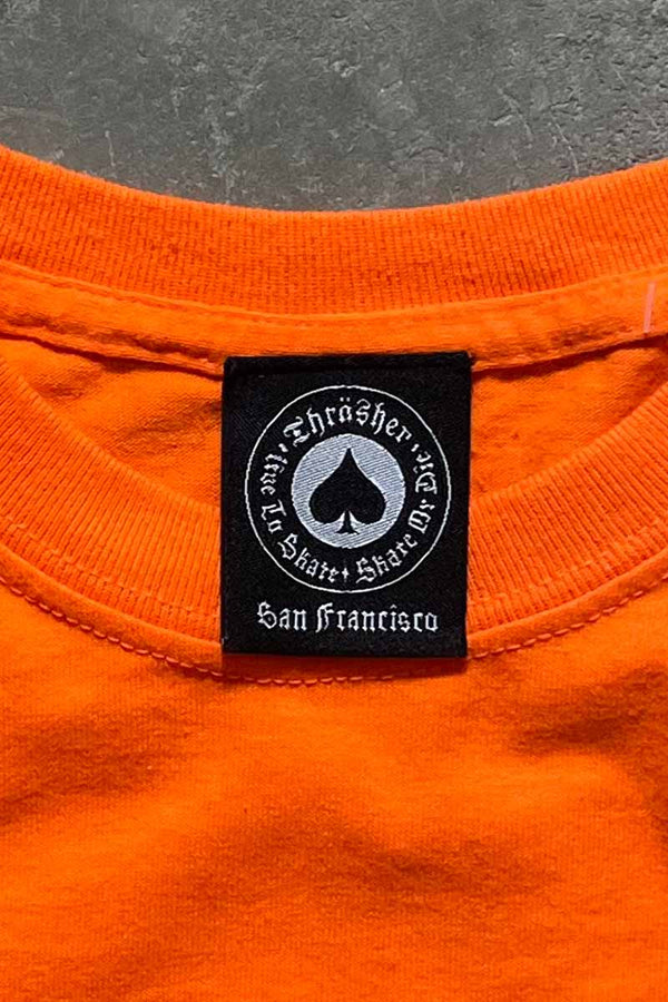 PENTAGRAM LOGO T-SHIRT / ORANGE [SIZE: M USED]
