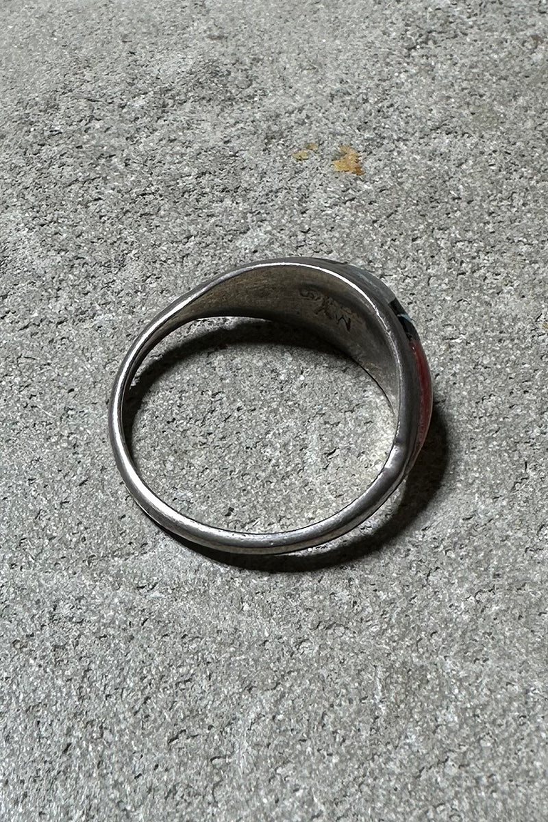 STERLING SILVER RING W/STONES / SILVER [SIZE: US 7.5 equivalent USED]