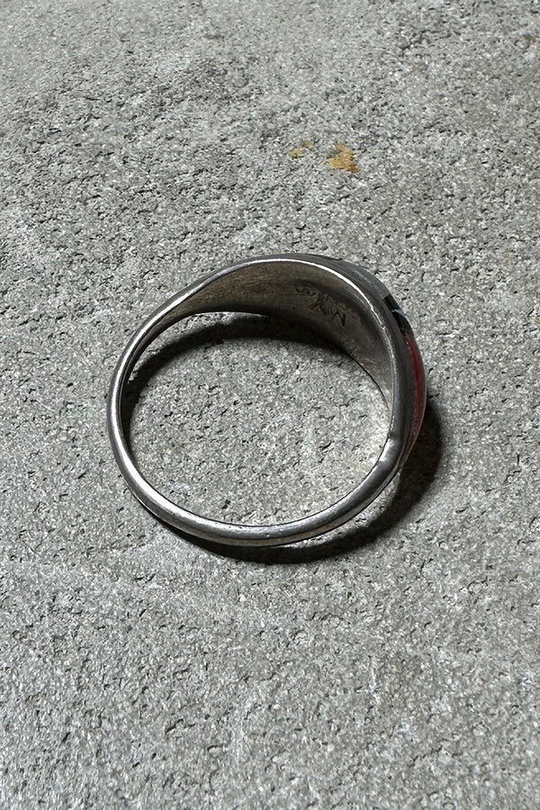 STERLING SILVER RING W/STONES / SILVER [SIZE: US 7.5 equivalent USED]