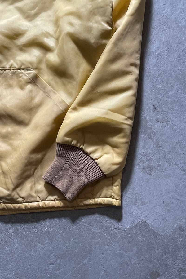 70-80s SNAP BUTTON NYLON PUFF JACKET / YELLOW [SIZE: S USED]