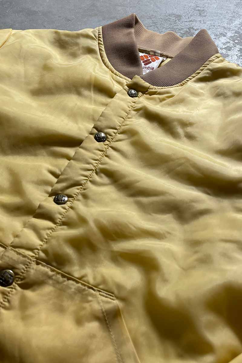 70-80s SNAP BUTTON NYLON PUFF JACKET / YELLOW [SIZE: S USED]