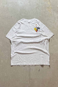 MADE IN USA 90'S MICKEY POCKET T-SHIRT / GREY [SIZE: L USED]