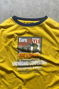 L/S BI COLOR NO LIMITS PRINT T-SHIRT / YELLOW [SIZE: L USED]