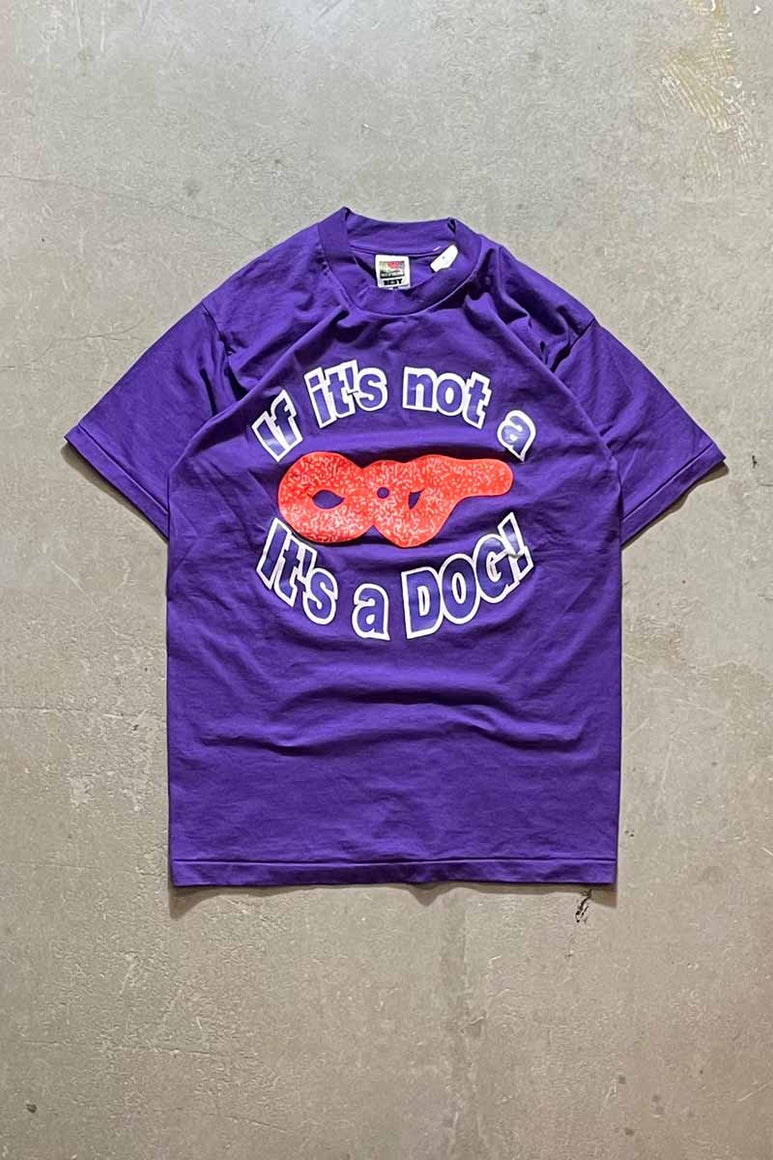 S/S IT'S A DOG PRINT T-SHIRT / PURPLE [SIZE: M USED]