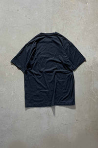 MADE IN USA 80'S WOLF PRINT ANIMAL T-SHIRT / BLACK [SIZE: L USED]