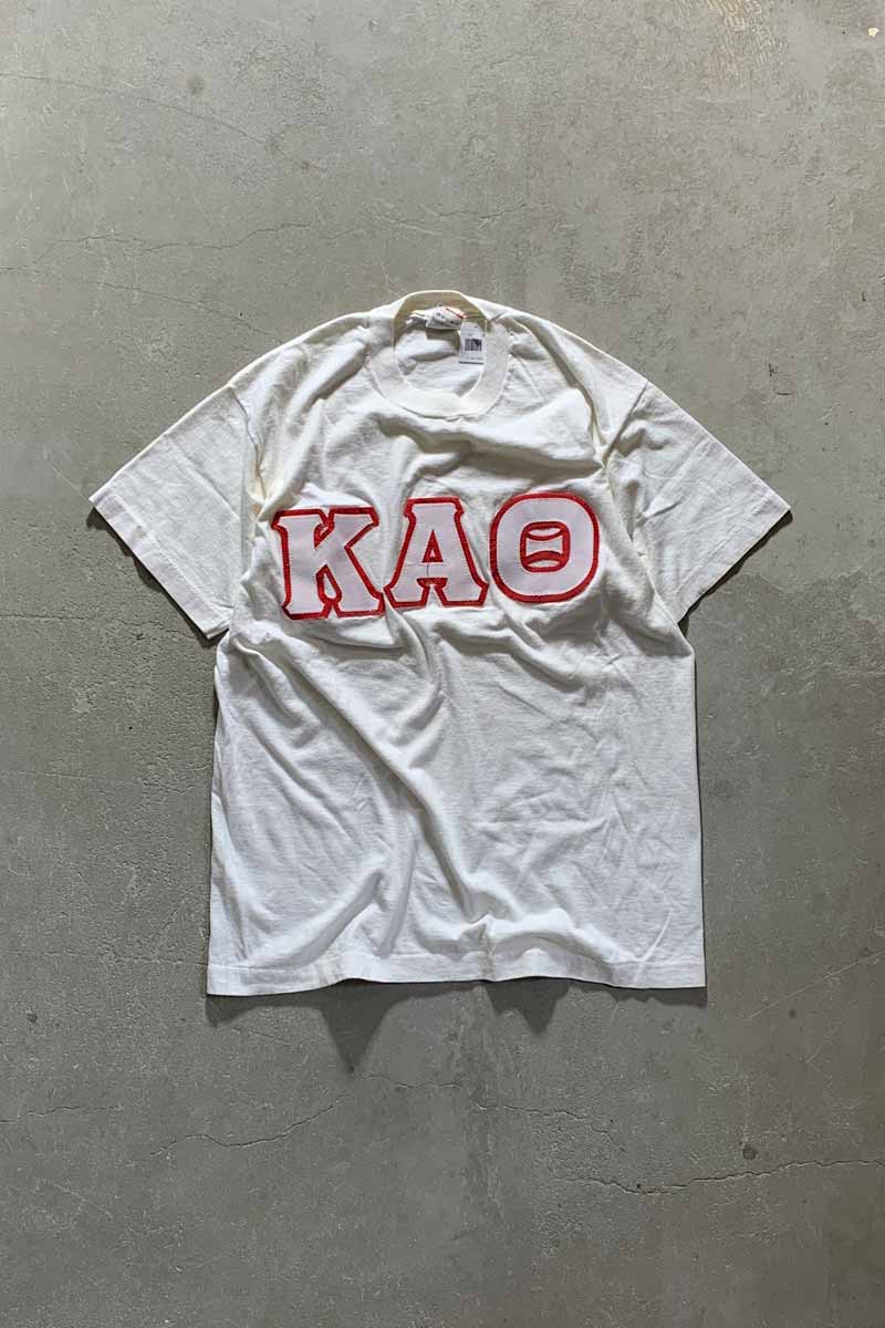 MADE IN USA 80s-90s KAO PATCH T-SHIRT/ WHITE [SIZE: L USED]