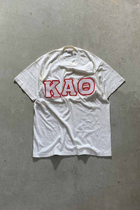 MADE IN USA 80-90'S KAO PATCH T-SHIRT/ WHITE [SIZE: L USED]