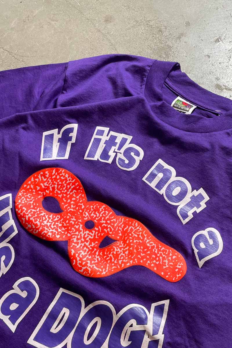 S/S IT'S A DOG PRINT T-SHIRT / PURPLE [SIZE: M USED]