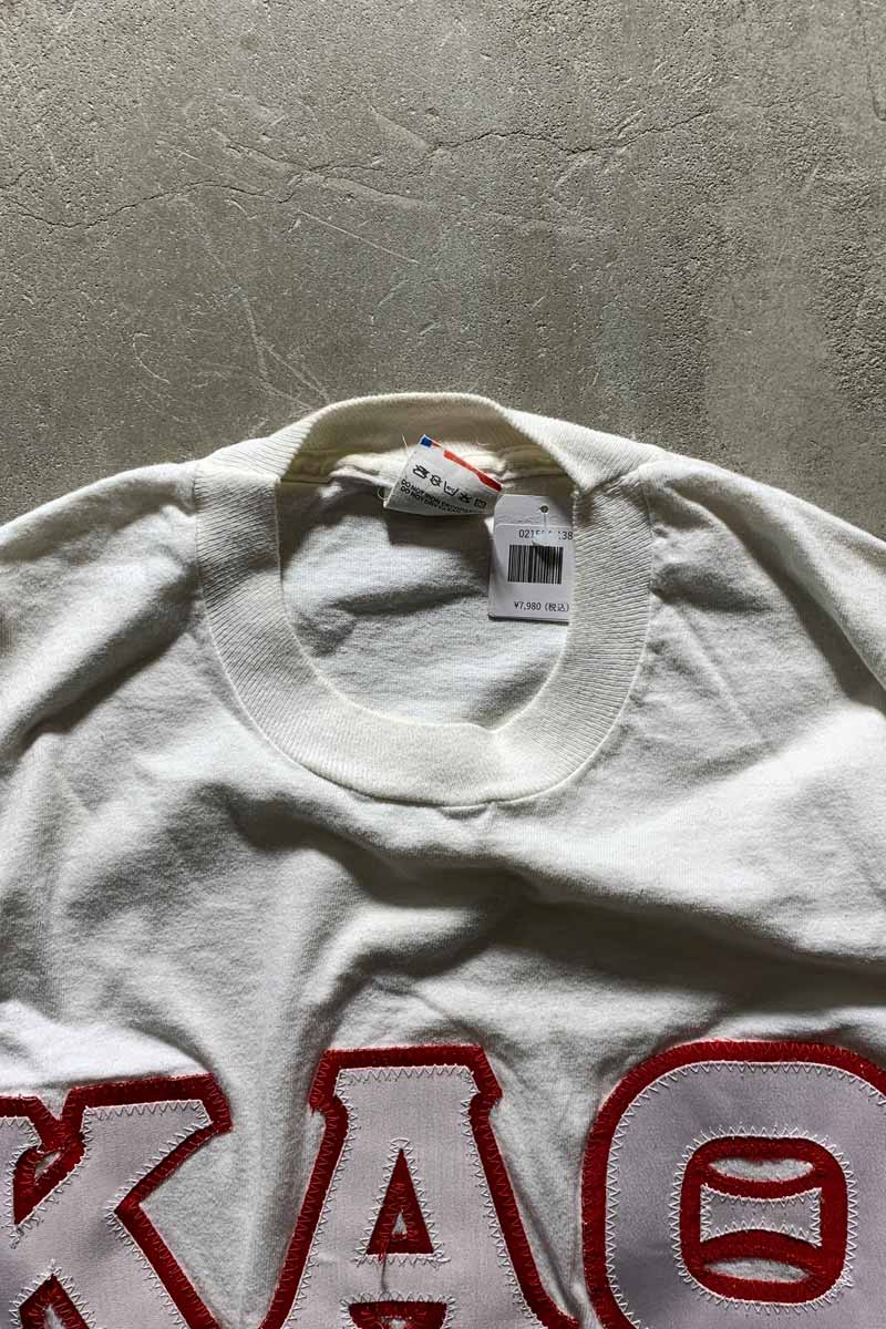 MADE IN USA 80s-90s KAO PATCH T-SHIRT/ WHITE [SIZE: L USED]