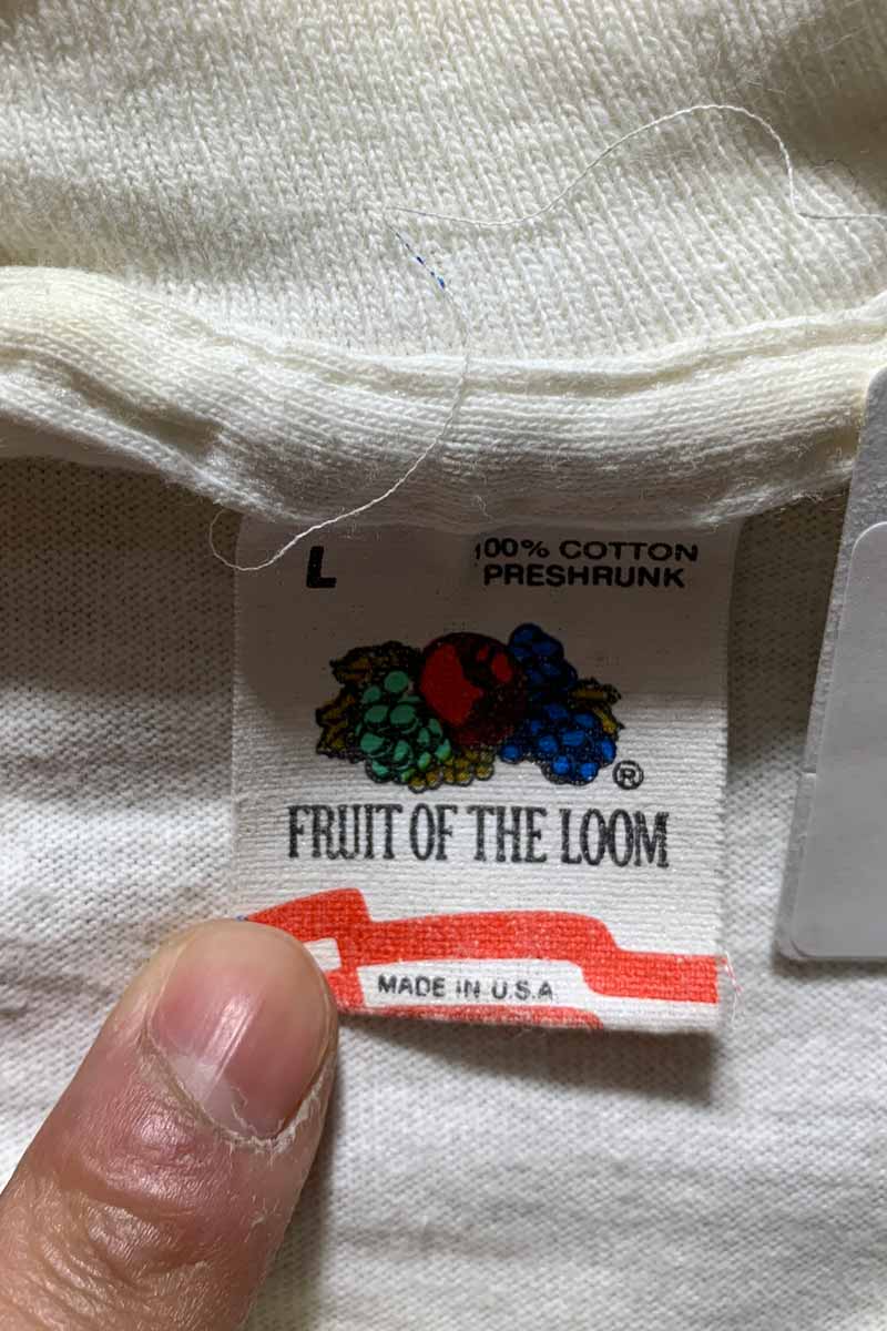 MADE IN USA 80s-90s KAO PATCH T-SHIRT/ WHITE [SIZE: L USED]