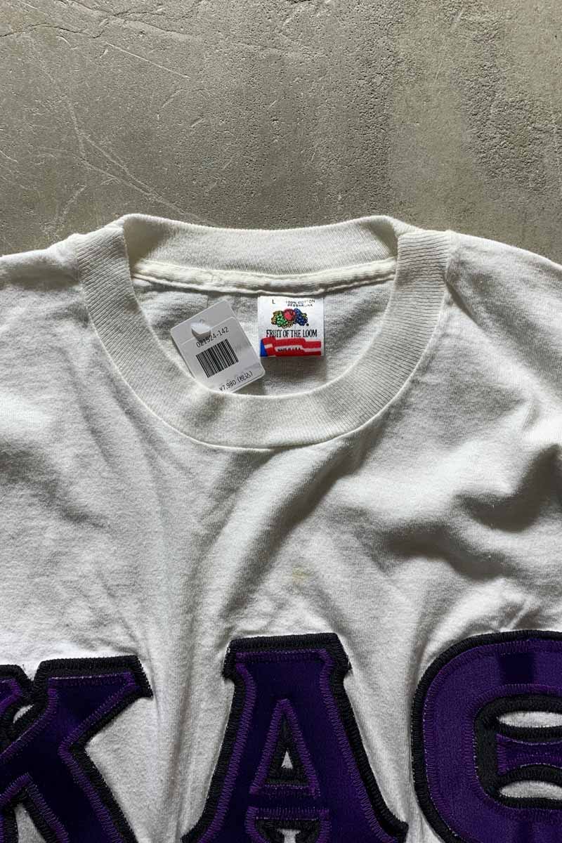 MADE IN USA 80-90'S KAO PATCH T-SHIRT/ PURPLE [SIZE: L USED]