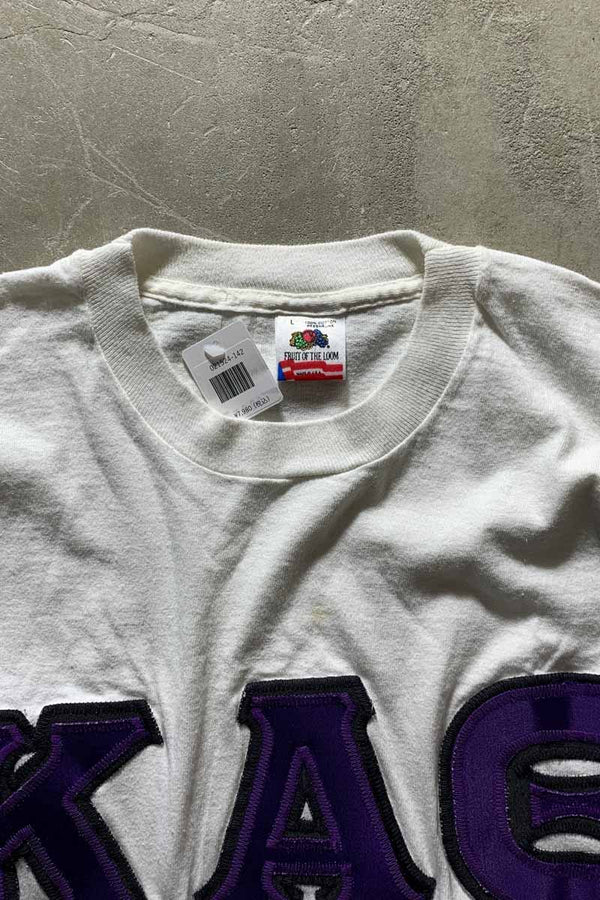MADE IN USA 80-90'S KAO PATCH T-SHIRT/ PURPLE [SIZE: L USED]