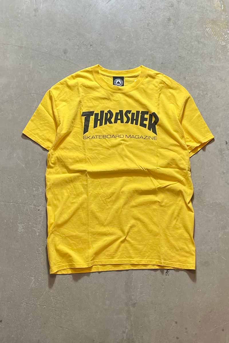 S/S LOGO PRINT T-SHIRT / YELLOW [SIZE: L USED]