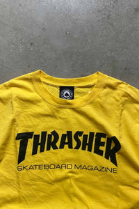 S/S LOGO PRINT T-SHIRT / YELLOW [SIZE: L USED]