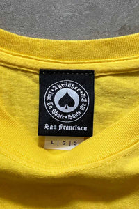 S/S LOGO PRINT T-SHIRT / YELLOW [SIZE: L USED]