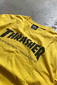 S/S LOGO PRINT T-SHIRT / YELLOW [SIZE: L USED]