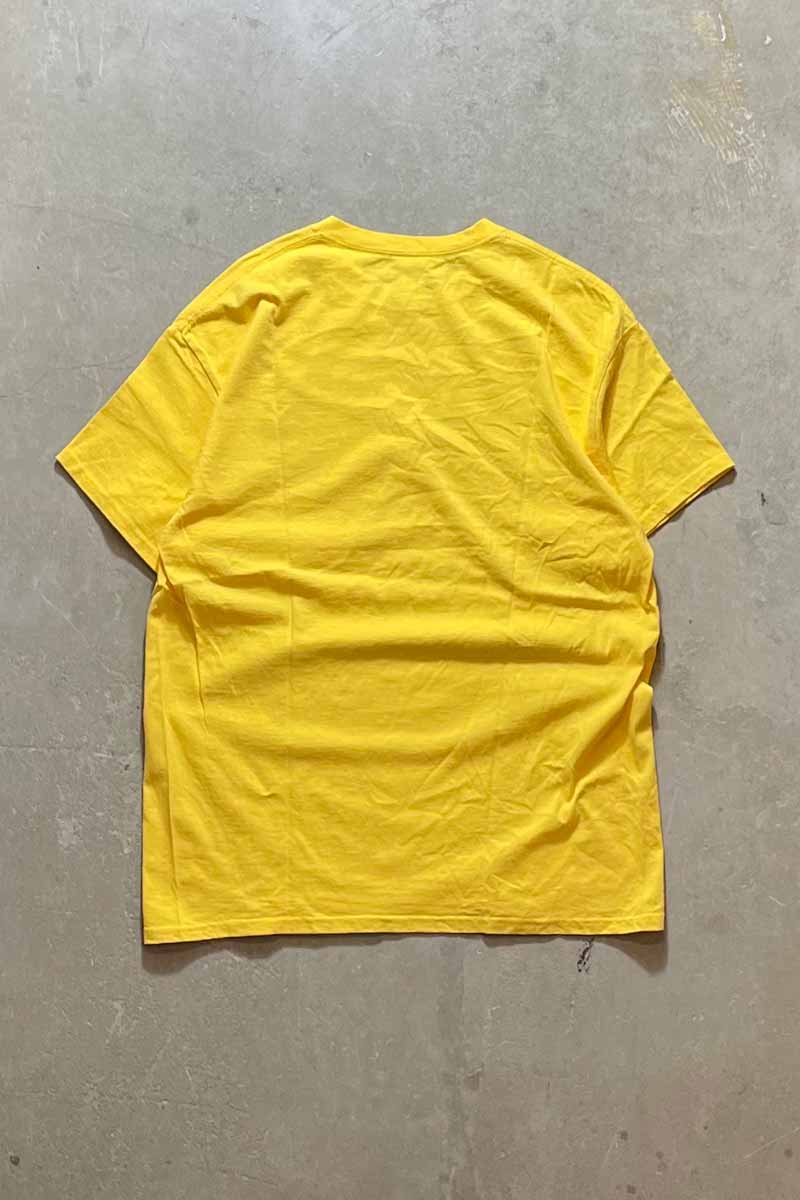 S/S LOGO PRINT T-SHIRT / YELLOW [SIZE: L USED]