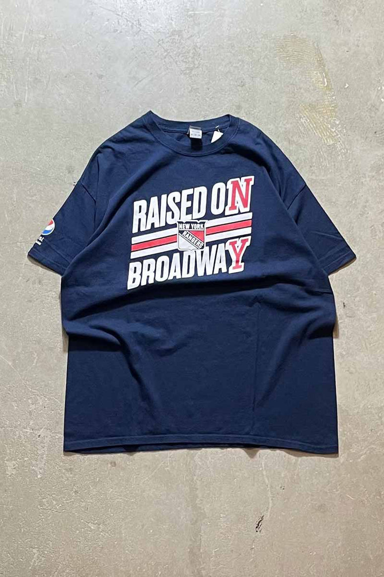 NY RANGERS RAISED ON BROADWAY T-SHIRT / NAVY [SIZE: XL USED]