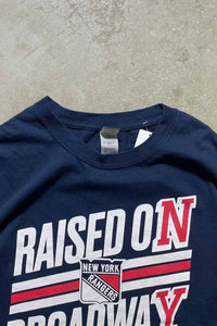 NY RANGERS RAISED ON BROADWAY T-SHIRT / NAVY [SIZE: XL USED]