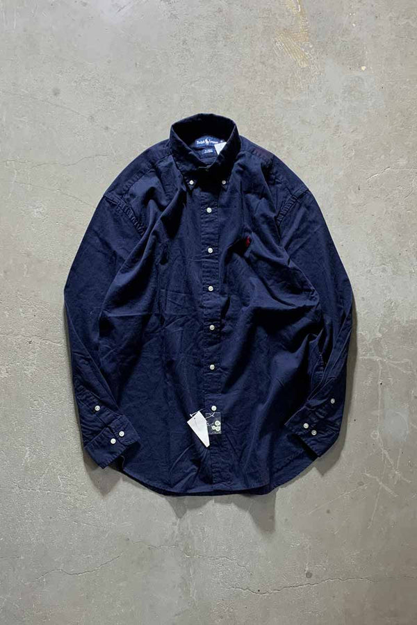 90'S B.D COTTON L/S BLAKE SHIRT/ NAVY [SIZE:M USED]