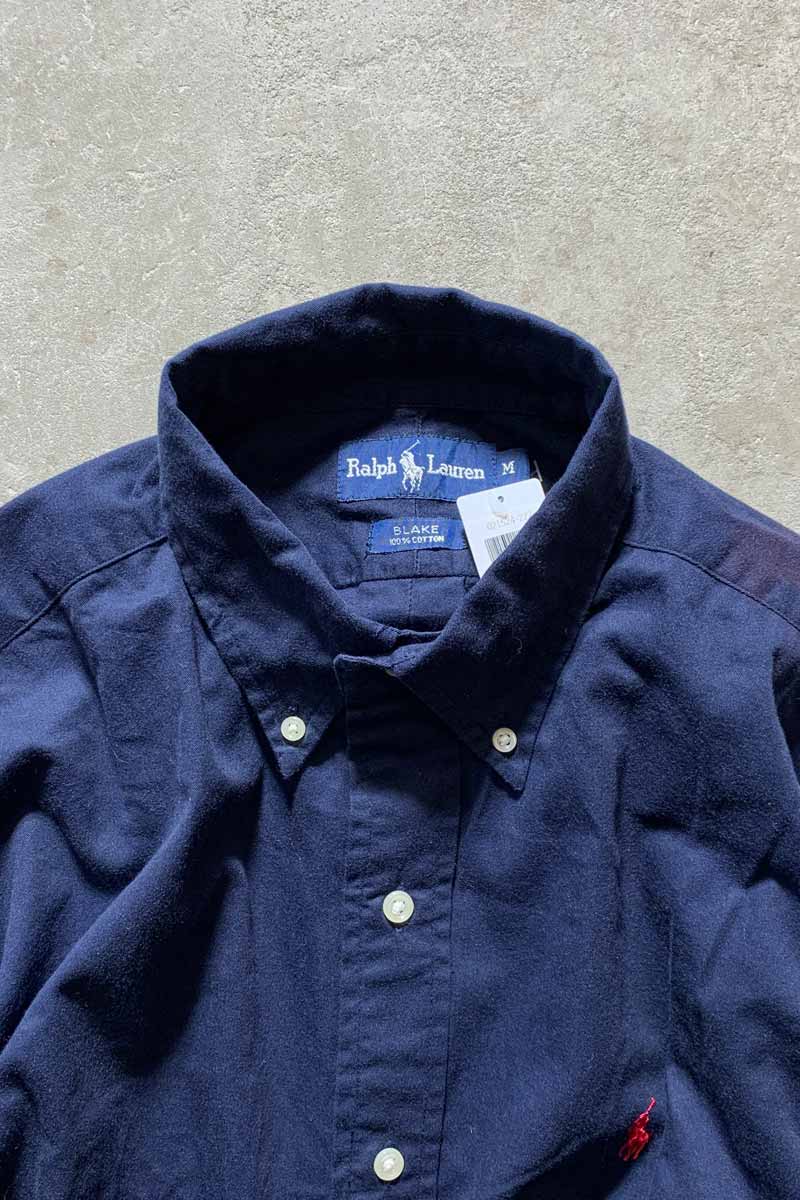 90'S B.D COTTON L/S BLAKE SHIRT/ NAVY [SIZE:M USED]