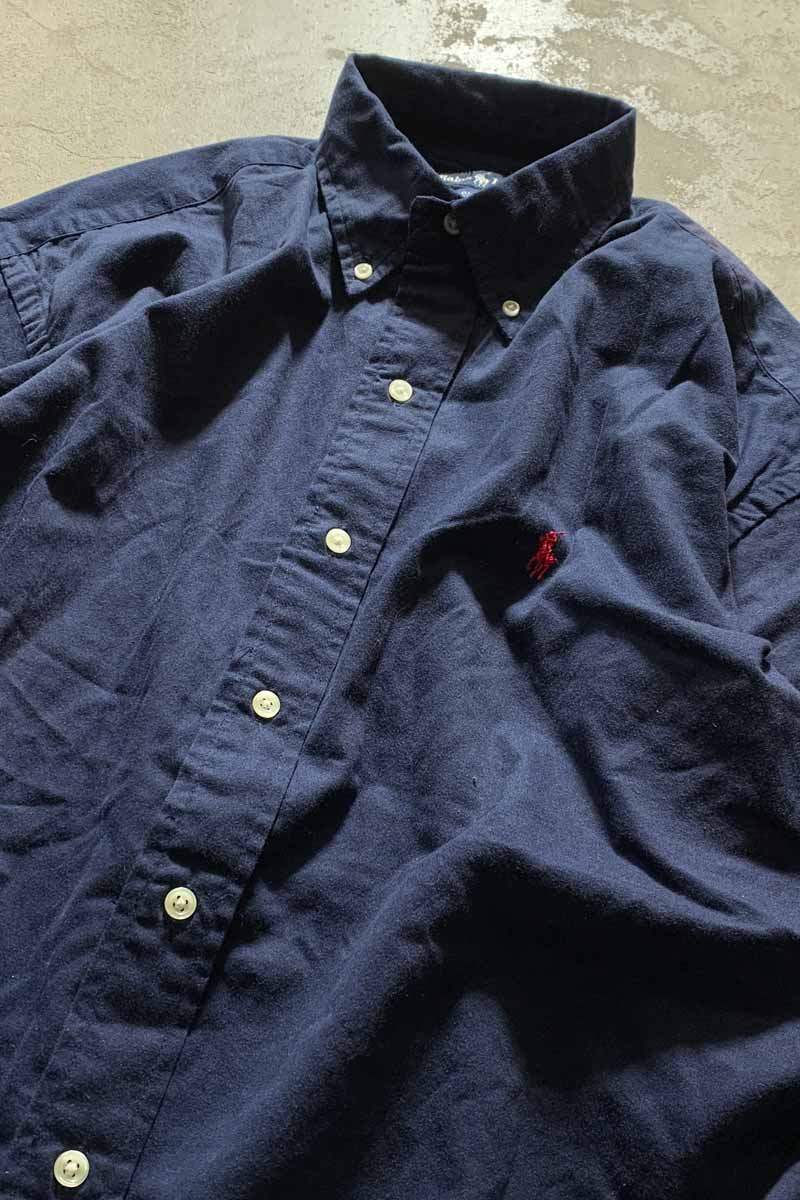 90'S B.D COTTON L/S BLAKE SHIRT/ NAVY [SIZE:M USED]