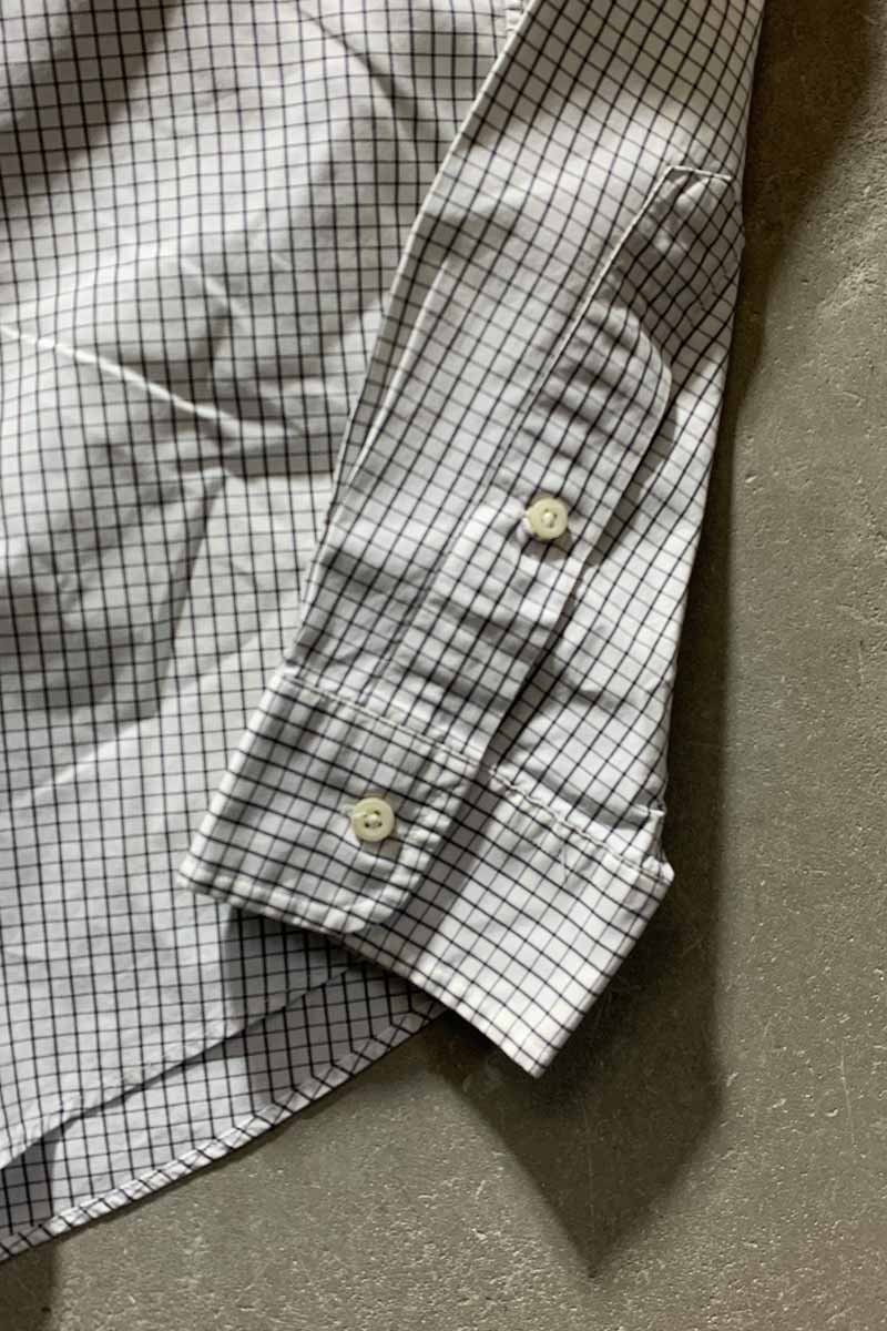 90'S B.D COTTON CHECK L/S CUSTOM FIT SHIRT/ WHITE [SIZE: XL USED]