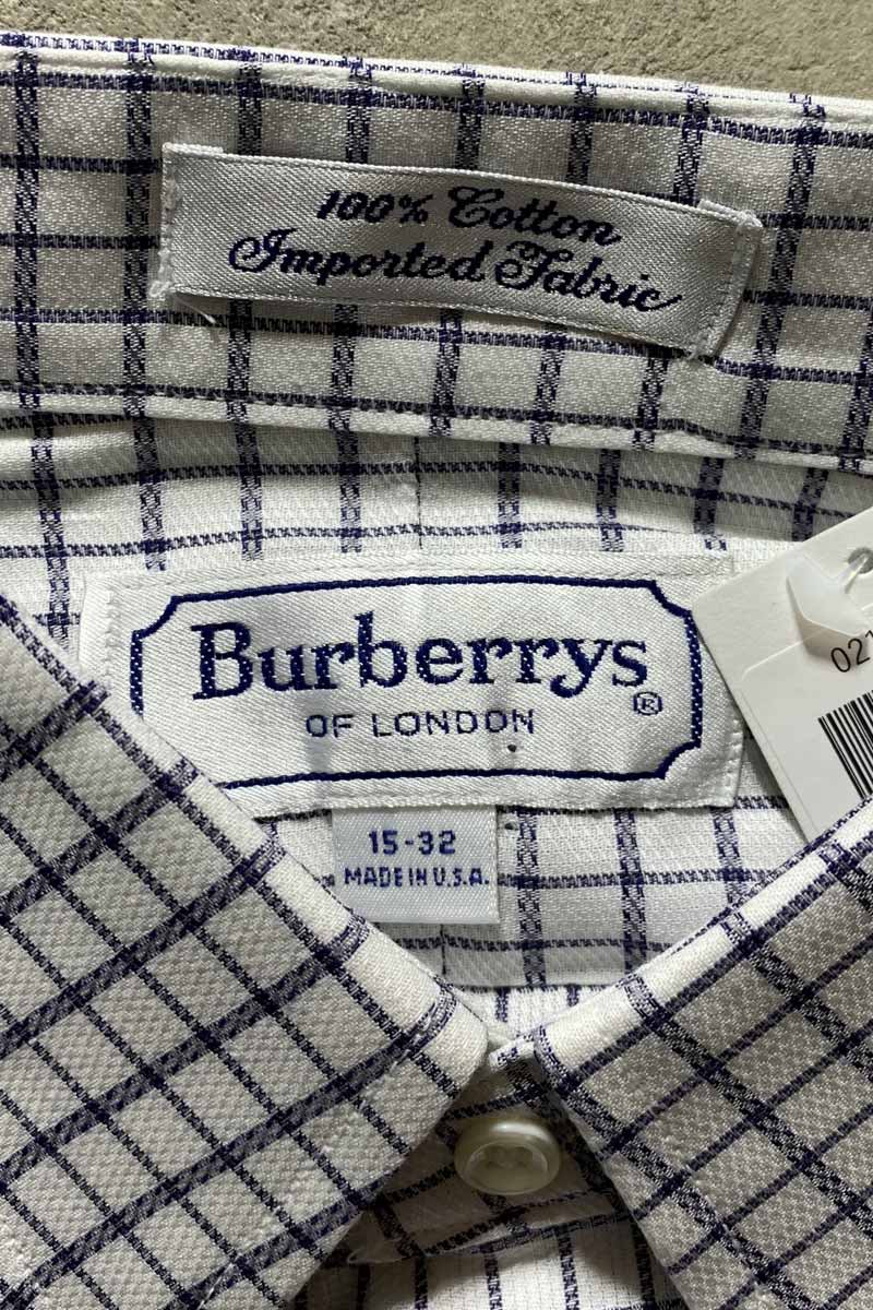 MADE IN USA 90'S L/S CHECK SHIRT / WHITE [SIZE: M USED]