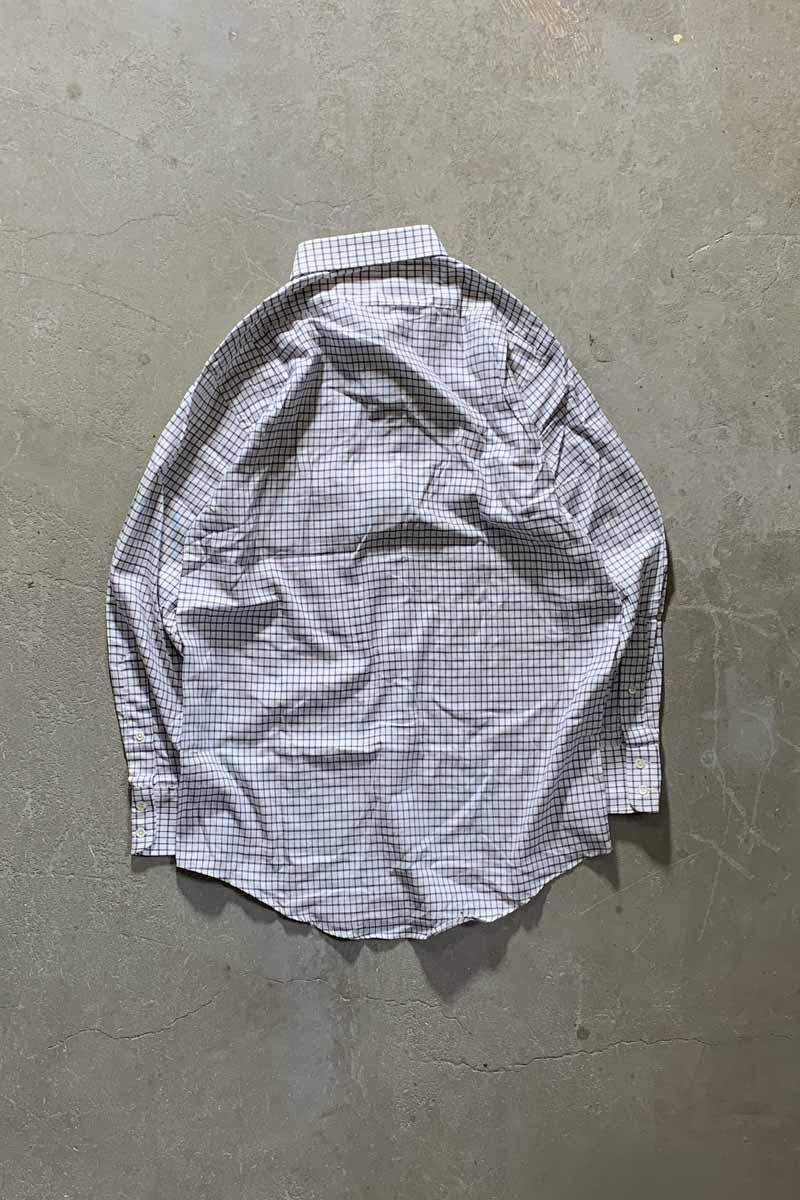 MADE IN USA 90'S L/S CHECK SHIRT / WHITE [SIZE: M USED]