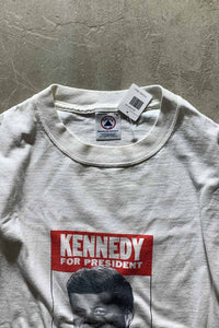 90-00'S KENNEDY PRINT T-SHIRT/ WHITE [SIZE: M USED]