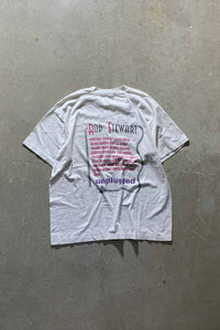MADE IN USA 93'S ROD STEWART UNPLUGGED PRINT BAND T-SHIRT/ WHITE [SIZE: XL USED]