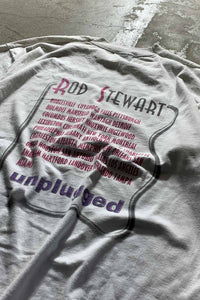 MADE IN USA 93'S ROD STEWART UNPLUGGED PRINT BAND T-SHIRT/ WHITE [SIZE: XL USED]