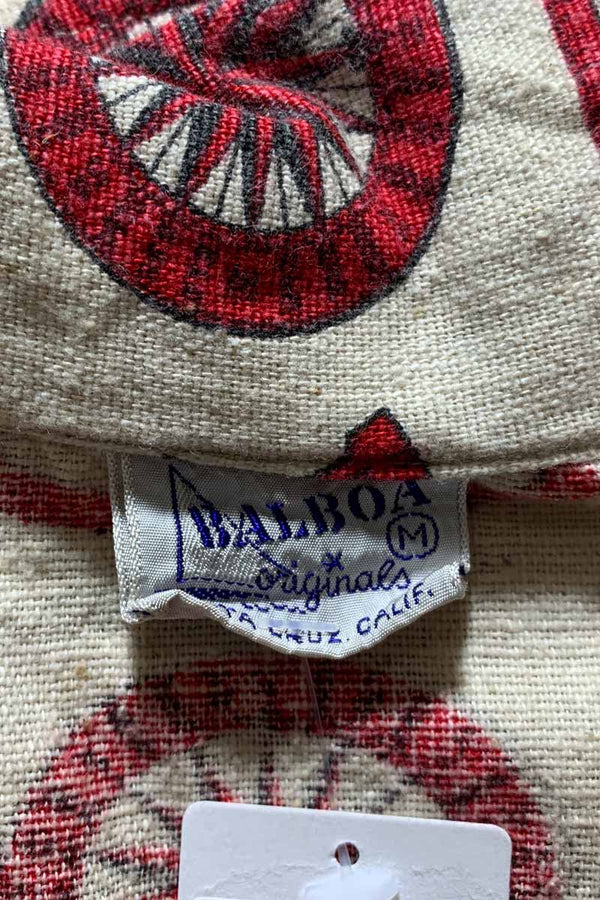 60-70'S V-NECK DESIGN S/S POLO SHIRT/ BEIGE [SIZE:M USED]