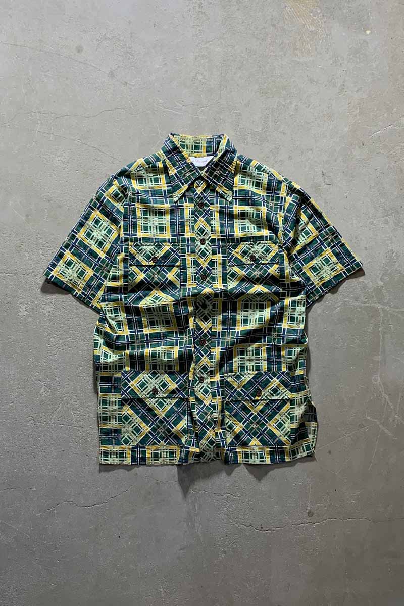 70'S CHECK S/S SHIRT/ MULTI [SIZE:M USED]