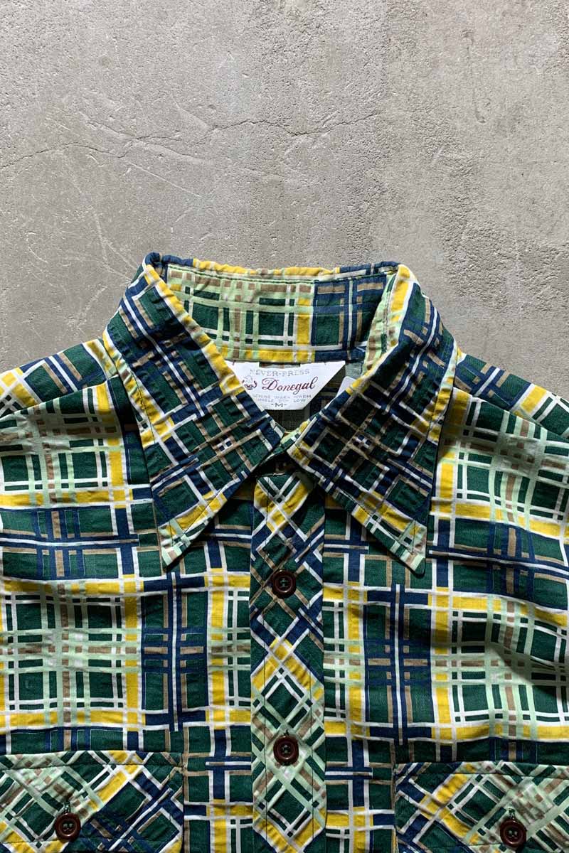 70'S CHECK S/S SHIRT/ MULTI [SIZE:M USED]
