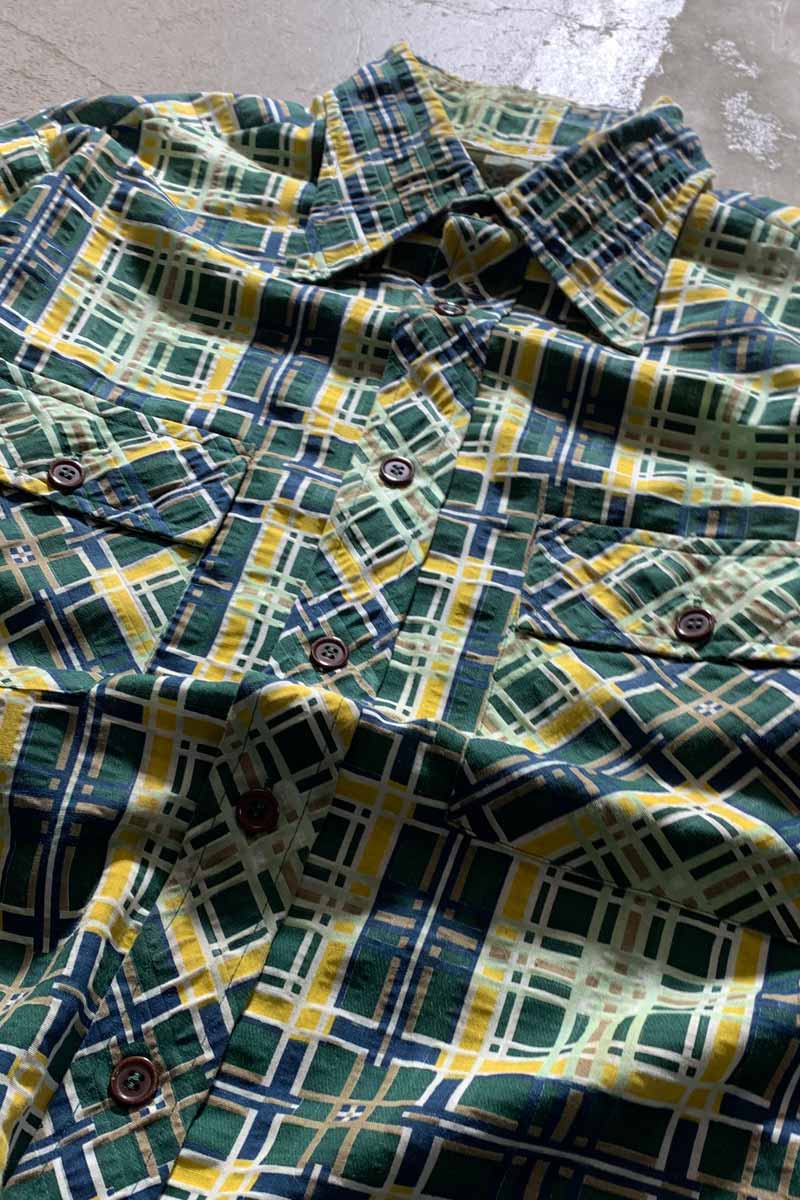 70'S CHECK S/S SHIRT/ MULTI [SIZE:M USED]