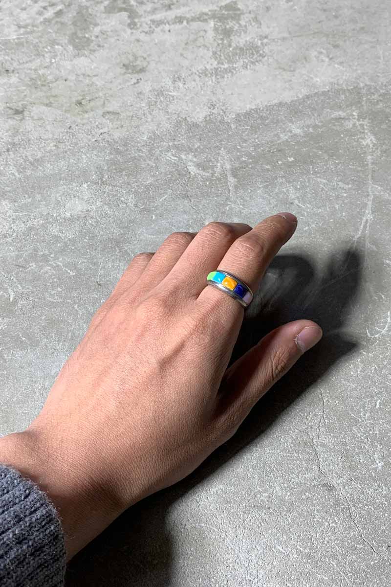 925 SILVER RING W/STONE [SIZE: US 8.5 equivalent USED]