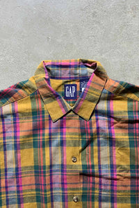 90'S COTTON CHECK S/S SHIRT/ MULTI  [SIZE:M USED]