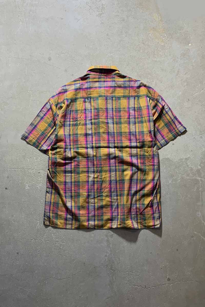 90'S COTTON CHECK S/S SHIRT/ MULTI [SIZE:M USED]