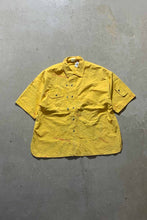 画像をギャラリービューアに読み込む, 80-90&#39;S COTTON DESIGN S/S SHIRT/ YELLOW  [SIZE:L USED]
