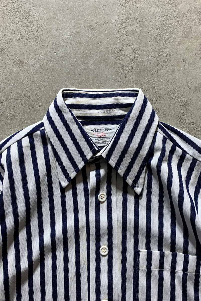 70'S S/S STRIPE SHIRT / WHITE [SIZE M USED]