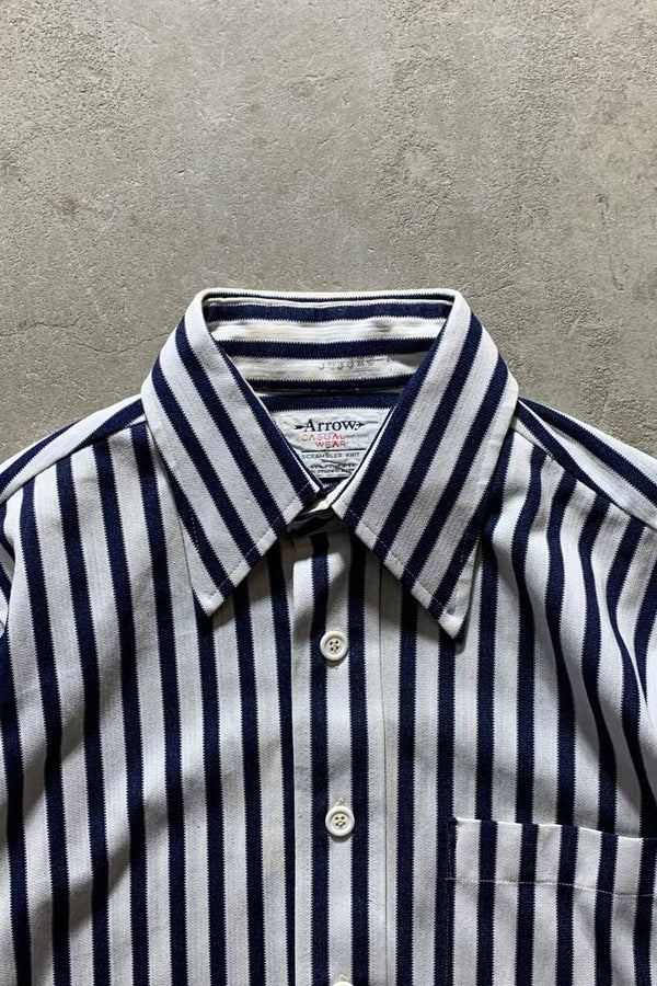 70'S S/S STRIPE SHIRT / WHITE [SIZE M USED]