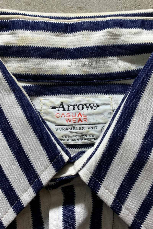 70'S S/S STRIPE SHIRT / WHITE [SIZE M USED]