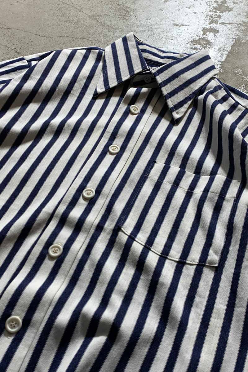 70'S S/S STRIPE SHIRT / WHITE [SIZE M USED]