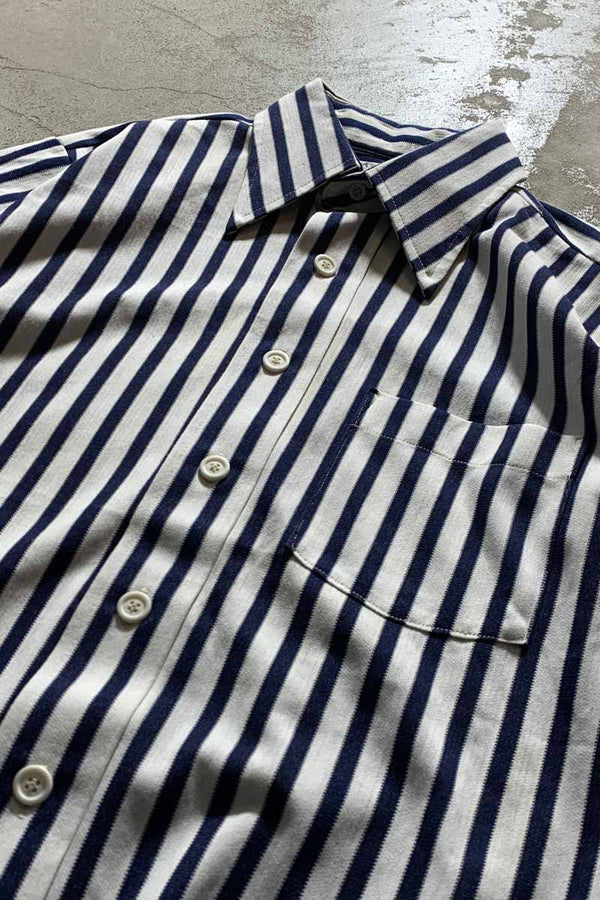 70'S S/S STRIPE SHIRT / WHITE [SIZE M USED]