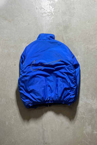 90'S REVERSIBLE ZIP UP NYLON PUFF JACKET / BLUE / BLACK [SIZE: L USED]